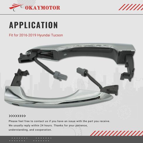 مقبض الباب الأمامي الأيمن لسيارة Hyundai Tucson 82661D3710 82661-D3710 2016-2019 مقبض المفتاح الذكي الخارجي (فضي) - كروم in Kuwait