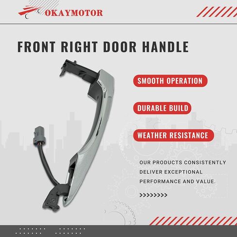 مقبض الباب الأمامي الأيمن لسيارة Hyundai Tucson 82661D3710 82661-D3710 2016-2019 مقبض المفتاح الذكي الخارجي (فضي) - كروم in Kuwait