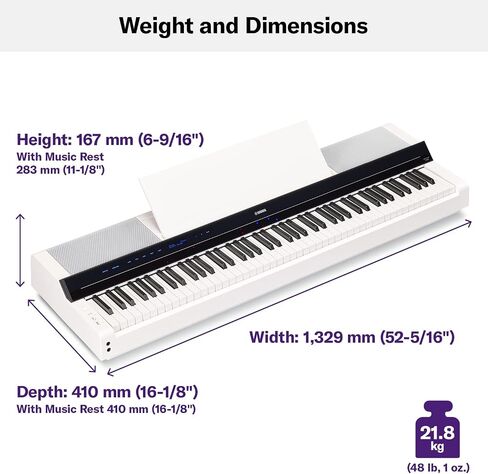 Yamaha PS500 88-key Smart Digital Piano w/Stream Lights Technology, PA500C Power Adapter and FC4A Sustain Pedal, Black in Saudi Arabia