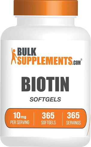 BULKSUPPLEMENTS.COM كبسولات بيوتين 10000 ميكروجرام - كبسولات هلامية بيوتين، مكملات البيوتين، فيتامينات البيوتين لبشرة الشعر والأظافر - حبوب البيوتين، خالية من الغلوتين - كبسولة هلامية واحدة لكل وجبة، 365 كبسولة هلامية in Saudi Arabia