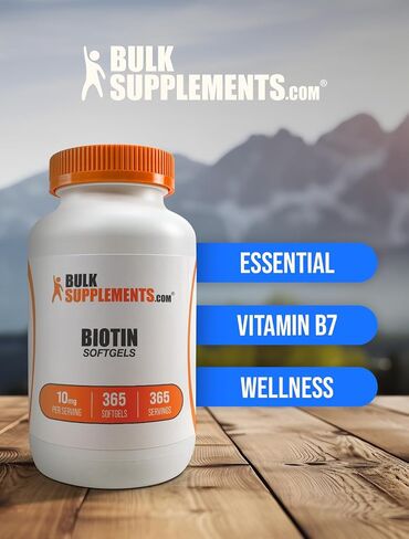 BULKSUPPLEMENTS.COM كبسولات بيوتين 10000 ميكروجرام - كبسولات هلامية بيوتين، مكملات البيوتين، فيتامينات البيوتين لبشرة الشعر والأظافر - حبوب البيوتين، خالية من الغلوتين - كبسولة هلامية واحدة لكل وجبة، 365 كبسولة هلامية in Saudi Arabia