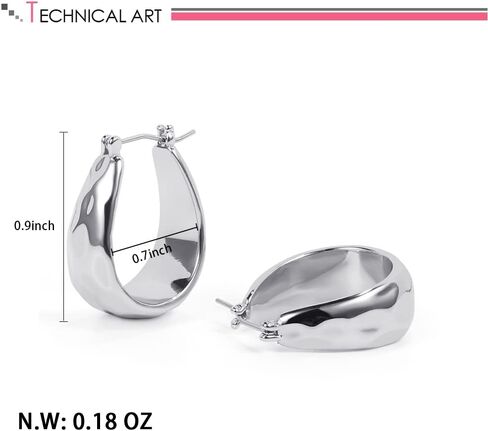 LILIE&WHITE أقراط دائرية ذهبية مكتنزة للنساء أقراط دائرية سميكة ذهبية أقراط دائرية لطيفة لا تسبب الحساسية أقراط عصرية للفتيات مجوهرات... in Kuwait