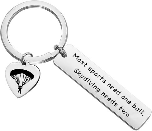 Zuo Bao Funny Skydiving Keychain Skydiver Gift Most Sports Need One Ball Skydiving Needs Two Jewelry Skydiver Adventure Gift in Saudi Arabia