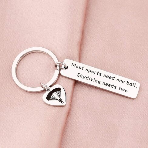 Zuo Bao Funny Skydiving Keychain Skydiver Gift Most Sports Need One Ball Skydiving Needs Two Jewelry Skydiver Adventure Gift in Saudi Arabia