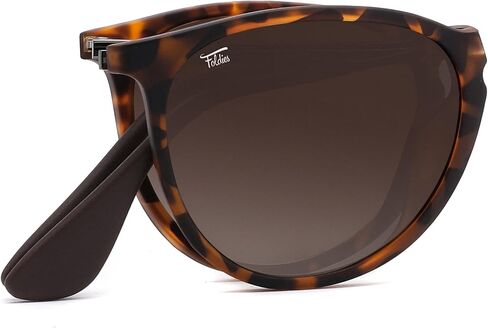 Foldies Polarized Folding Sunglasses – Scratch Resistant Lens Coating – Collapsible Frame – Premium Leather Case – Milanos in Saudi Arabia