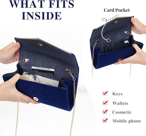 حقيبة يد نسائية للسهرة من Pinprin للسيدات وحفلات الزفاف وحفلات الزفاف ومحفظة للحفلات مع سلسلة قابلة للفصل in Kuwait