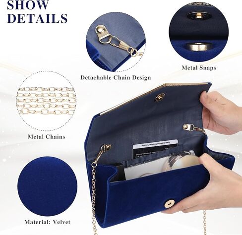 حقيبة يد نسائية للسهرة من Pinprin للسيدات وحفلات الزفاف وحفلات الزفاف ومحفظة للحفلات مع سلسلة قابلة للفصل in Kuwait