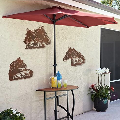 Waiu Metal wall art decor deer bear moose in the forest pine tree, 9.3inch set of 3 Rustic Concise Decoration Hanging for living room bedroom bathroom indoor outdoor, Lodge, Hunting, Cabin Wall Decor, in Saudi Arabia