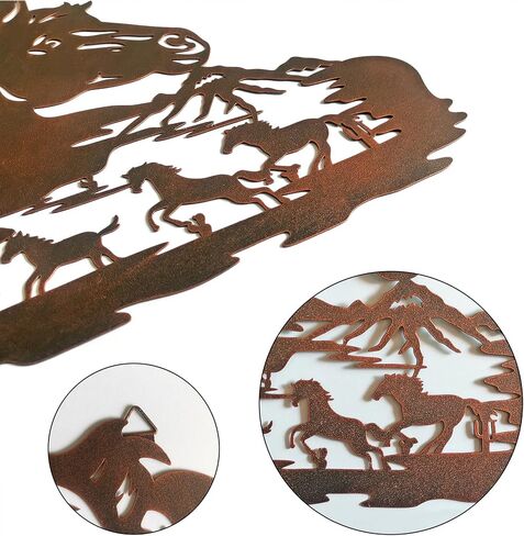 Waiu Metal wall art decor deer bear moose in the forest pine tree, 9.3inch set of 3 Rustic Concise Decoration Hanging for living room bedroom bathroom indoor outdoor, Lodge, Hunting, Cabin Wall Decor, in Saudi Arabia