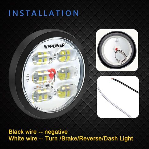 WFPOWER 4 بوصة مصابيح LED مستديرة للمقطورة، 2 قطعة 36 مصباح LED مقاوم للماء 4 بوصات توقف الفرامل بدوره الذيل أضواء مقطورة اللون الأحمر، جبل فلوش مع حلقة مطاطية لشاحنة جرار مقطورة RV قارب حافلة 12 فولت 24 فولت in Kuwait