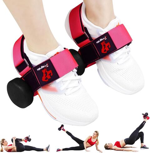 Fragraim Dumbbell Foot Attachment, Tibialis Trainer, Dumbbell Ankle Strap, Adjustable Ankle Leg Extension Strap for Strengthening HIPS, Legs, Knees and Calf, No Slipping, Strength Training in Saudi Arabia