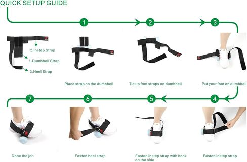 Fragraim Dumbbell Foot Attachment, Tibialis Trainer, Dumbbell Ankle Strap, Adjustable Ankle Leg Extension Strap for Strengthening HIPS, Legs, Knees and Calf, No Slipping, Strength Training in Saudi Arabia