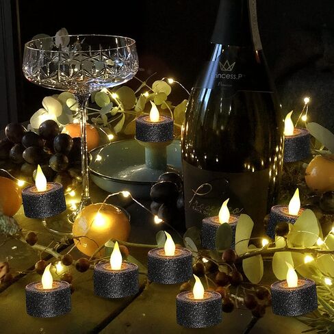 Furora LIGHTING Rose Gold Candles Battery Operated, LED Tea Lights Dusty Rose Party Decorations, Christmas Ornaments, Wedding Decorations, Christmas Decorations Pack of 12 in Kuwait