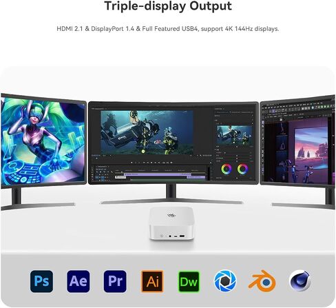 Beelink SER5 PRO Mini PC,AMD Ryzen 5 5500U (6C/12T,up to 4.0 GHz),Mini Computer with 16GB DDR4/480GB NVMe SSD,Support Triple Screen Display, WiFi6, BT5.4,Type-C, 2.5G LAN in Kuwait