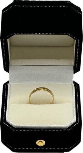 WHSLILR Velvet Jewelry Ring Box - Octagon Engagement Ring Box with Hinged Lid for Proposal Engagement Wedding, Proposal Ring Box with Gold Lace in Saudi Arabia