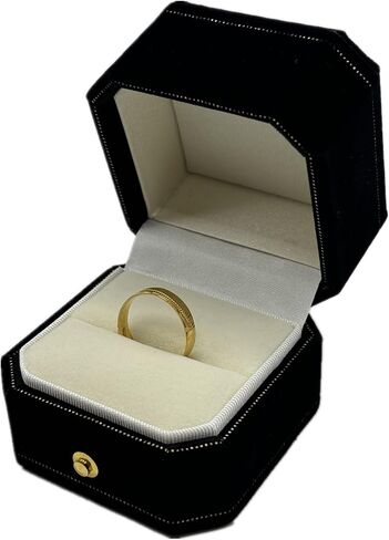 WHSLILR Velvet Jewelry Ring Box - Octagon Engagement Ring Box with Hinged Lid for Proposal Engagement Wedding, Proposal Ring Box with Gold Lace in Saudi Arabia