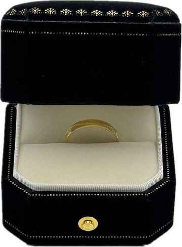 WHSLILR Velvet Jewelry Ring Box - Octagon Engagement Ring Box with Hinged Lid for Proposal Engagement Wedding, Proposal Ring Box with Gold Lace in Saudi Arabia