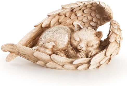 PUPIHOM Angel Pet حجر تذكاري للقطط، هدايا تذكارية للقطط الداخلية والخارجية وهدايا فقدان الحيوانات الأليفة، حجر قبر تذكاري للحديقة (رمادي) in Kuwait