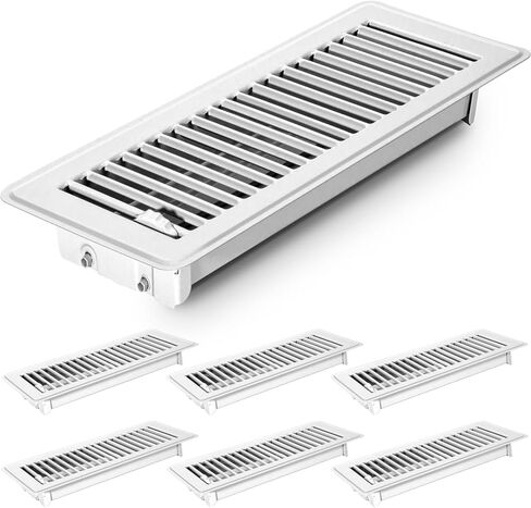 Gmurnai 4x10 Floor Vents Heavy Duty Floor Registers, Magnetic Floor Air Vent Covers 4 X 10 for Home Floor Wall Ceiling, Rust Proof Finish Registers Grilles & Vents (6, Black, 4x10 Inches) in Kuwait