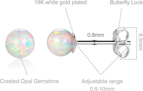GEMSME 925 Sterling Silver Round Larimar Stud Earrings Hypoallergenic Jewelry for Women in Kuwait