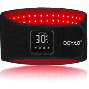 Red Light Therapy Belt with 10000mAh Power Bank, 660nm&850nm Near Infrared Light Therapy for Body with Vibration Massage Light Pulse Modes, Portable Light Therapy Device for Waist Back Pain Relief