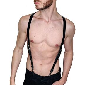 Men's Harness Tops Sword Belt Leather PU Body Bondage Clothing Strap Adjustable