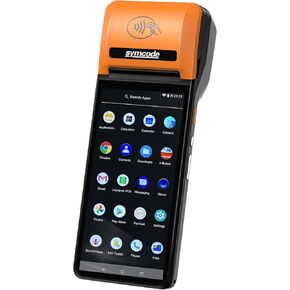 طابعة إيصالات POS الحرارية من Symcode مع نظام تشغيل Android 8.0 OS 5.5 بوصة، طابعة PDA محمولة بشاشة تعمل باللمس، تدعم Wi-Fi Bluetooth، تدعم Loyverse، Kyte، iReap، Google Play المدمج