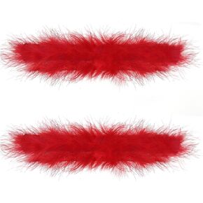 QFSH Feather Slap Bracelet Cuffs for Party Decoration, Feather Cuffs Wrist Fur Patting Circle Slap Ring Wrist Decorationfor Women Girls 2pcs