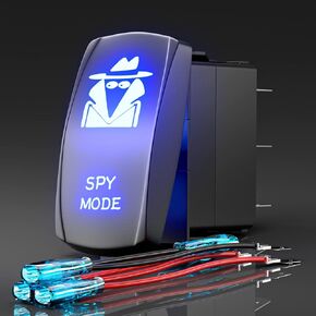Laser Etched Rocker Switch LED Lights, ON/Off SPST 5Pin, 12V/24V, for Cars, Trucks, Marine, ATV, RV (S21-BUR)
