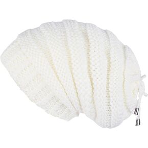 Lilax Cable Knit Slouchy Chunky Stripe Oversized Soft Warm Winter Beanie Hat