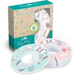 Baby Nest Designs Anti-Slip Plastic Closet Dividers, Chevron Teal, 24 Pieces, 1.25" Standard Rails