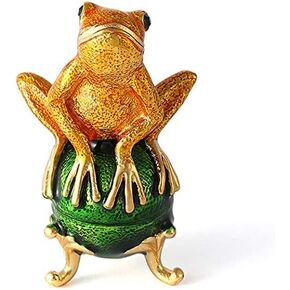 QIFU Lovely Mini Gold Frog Style Trinket Box Hinged Unique Gift for Home Decor in Kuwait