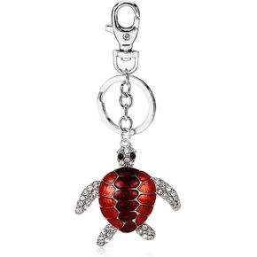Liavy's Sea Turtle Charm Fashionable Keychain - Sparkling Crystal - Green