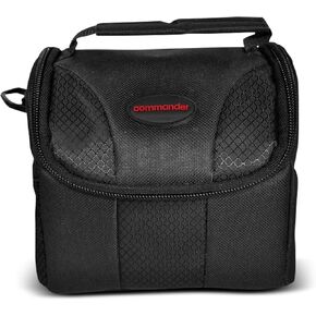 Commander Optics Large Universal DSLR Camera Case Gadget Bag - 11 x 7 x 7 Inches, Black/Red