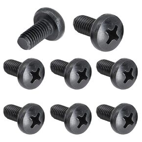 License Plate Screws for Tesla and BMW Models, Black Phillips Machine Pan Head 18-8, Stainless Steel, M5-0.8 x 12 mm Bolt - 8 PCS