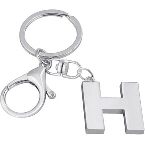 XGALBLA Silver Letter A-Z Keychain for Women Men Metal Alphabet Initial Pendant with Key Ring for Car Keys Purse Handbags Bag