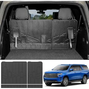 Backrest Mat for 2021-2024 Chevrolet Suburban/GMC Yukon XL Behind 3rd Row All Weather Rear Seat Back Protector Mat Cargo Liner for 2021 2022 2023 2024 Chevy Suburban/GMC Yukon XL Accessories
