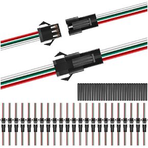 20 زوجًا من كابل موصل JST XH 2.54 مم 2 دبوس ذكر وأنثى مع سلك موصل UL1007 22AWG 100 مم أحمر أسود، أنبوب انكماش حراري لبطارية الطائرة بدون طيار الصغيرة، مقبس طرفي LED شريط ضوء in Kuwait