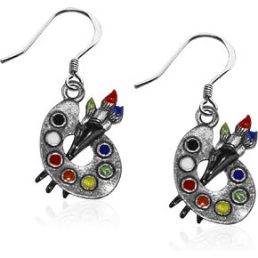 Whimsical Gifts Hand Painted Artist Charm Earrings Collection | Handmade in USA | Gold or Silver Finish