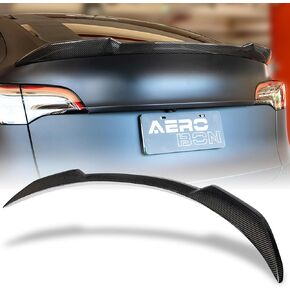 AeroBon Real Carbon Fiber Trunk Spoiler Compatible with 2020-2024 Tesla Model Y Spoiler (H Style) in Kuwait