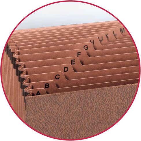 ملف موسع Smead TUFF، 21 جيبًا، أبجديًا (A-Z)، قفل بقلاب وحبل، حجم قانوني، Redrope (70320) in Saudi Arabia