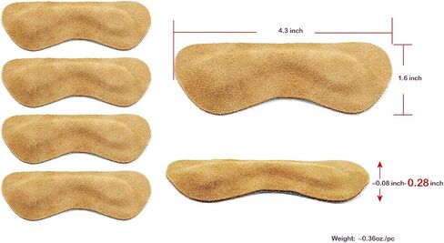 Space Lion Leather Heel Pads Liner Cushions,Heel Grips Inserts for Loose Shoes, Comfort,Prevent Heel Slip and Blister Hairpin Shape 0.2inch(5 Pairs, Khaki) in Saudi Arabia