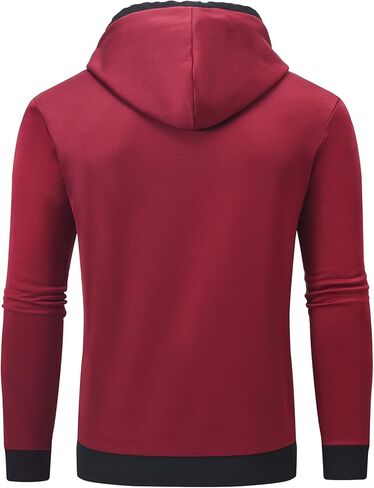 YuKaiChen الرجال البلوز هوديس كم طويل الرباط محب بلوزات مقنعين عادية مع جيوب الكنغر in Kuwait