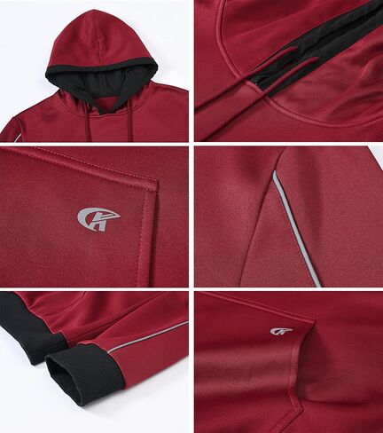 YuKaiChen الرجال البلوز هوديس كم طويل الرباط محب بلوزات مقنعين عادية مع جيوب الكنغر in Kuwait