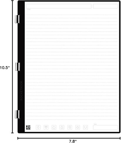 Rocketbook Pro Daily To Do Page Pack | صفحات احترافية قابلة للمسح لقوائم المهام وجداول الأعمال - الكتابة والمسح الضوئي والمسح وإعادة الاستخدام | 20 ورقة | الحجم التنفيذي: 6 بوصة × 8.8 بوصة in Kuwait