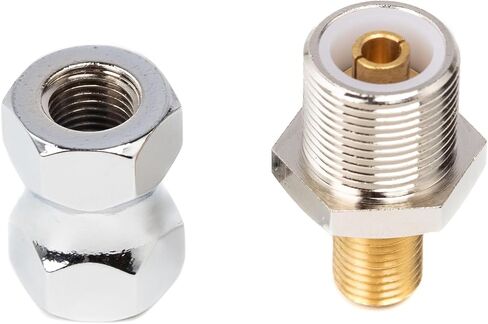 Heavy Duty CB Antenna Stud Mount Adapter Copper Nickel Plated with SO-239 Connector for Mounting 3/8 x 24 Threads CB HAM Radio Antennas in Kuwait