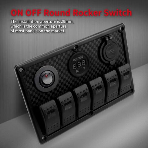 DaierTek Round Rocker Switch 12V 20A LED DC Round Shell 3 Pin with 12 Volt Red LED Lighted Automotive Car Truck Rocker Toggle Switch ON Off -5Pack in Kuwait