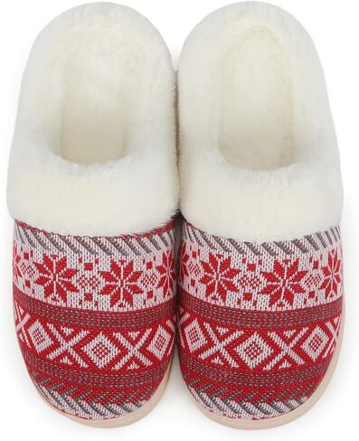 NineCiFun Women's Warm House Slippers Memory Foam House Fuzzy Cute Christmas Slippers Ladies Bedroom Slippers Gift For Women in Saudi Arabia