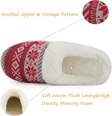 NineCiFun Women's Warm House Slippers Memory Foam House Fuzzy Cute Christmas Slippers Ladies Bedroom Slippers Gift For Women in Saudi Arabia