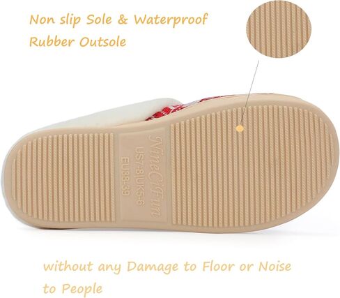 NineCiFun Women's Warm House Slippers Memory Foam House Fuzzy Cute Christmas Slippers Ladies Bedroom Slippers Gift For Women in Saudi Arabia